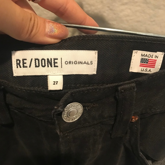 RE/DONE Originals High-Rise Ankle Crop Frayed Jean - Picture 3 of 5